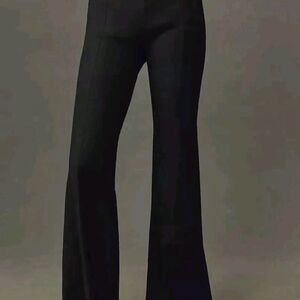 NWT Anthropologie Zara Classic Black Flare Linen Pants Sz XL